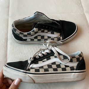Black and white checkered Vans